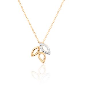 Cleor Collier Collier en Or 375/1000 Jaune et Diamant Blanc Femme multicolor - Taille Unique