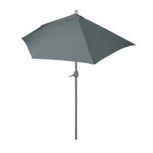 Décoshop26 Demi parasol semi-circulaire balcon terrasse UV 50+ polyester/aluminium 3kg avec une portée de 270 cm anthracite sans su