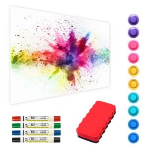 Image de ALLboards Tableau Magnétique en Métal Motif Holy Explosion de Couleurs 90x60cm, MetalBoards pour tout type d'Aimants