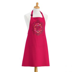 Declikdeco Tablier de cuisine Macarons Addict recyclé Rose 72 x 90