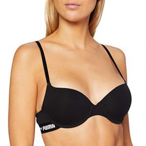 Image de Puma Women's T-Shirt Bra (1 Pack) Soutien-Gorge, Black, 75C Femme