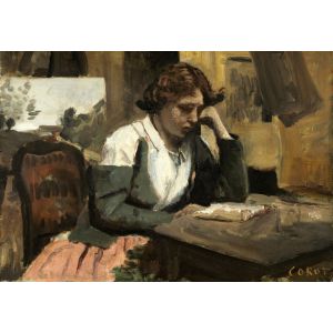 Image de Grafika Jean-Baptiste-Camille Corot : Lecture de Jeune Fille, 1868