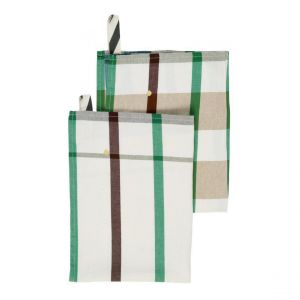 Declikdeco Lot de 2 torchons ARCHIE Gazon 70 x 50