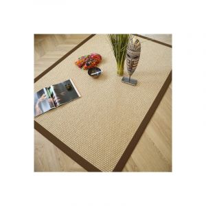 D&eacute;coweb Tapis int&eacute;rieur / ext&eacute;rieur Natt&eacute; Sumatra Naturel - Ganse Marron - 80 x 150 cm