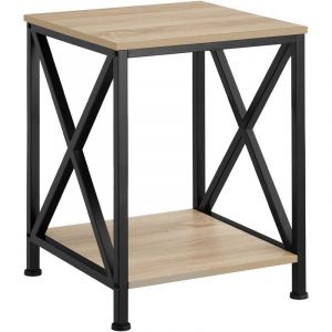 TecTake Table d’appoint CARLTON 40,5x40,5x52,5cm - Table d’appoint de style industriel, table basse, table de canapé - bois clair industriel