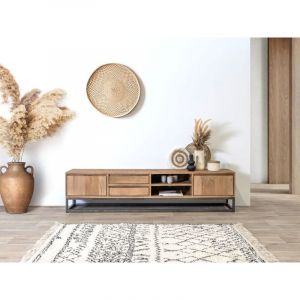 Bobochic Meuble tv Meuble tv 200 cm bergerac Bois massif de manguier - Marron clair