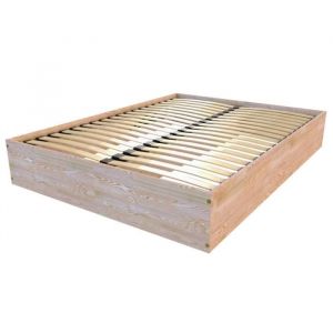 Abc Meubles - Lit coffre 2 places bois massif robuste - 160x200 - Blanc