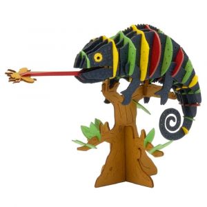 Fridolin Maquette 3D en papier Caméléon coloré