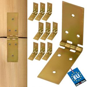 KOTARBAU Kistenband Lot de 10 charnières de meuble roulées en acier galvanisé pour dessus de porte 150 x 35 mm
