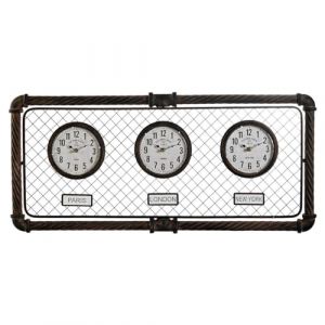 Esprit Home Horloge Murale Gris Fonc&eacute; Polypropyl&egrave;ne Fer 93 x 5 x 42 cm