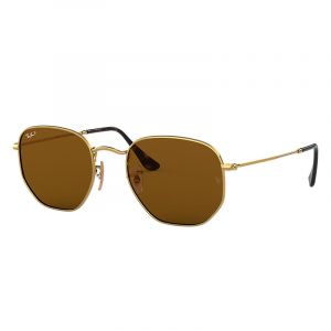 Ray-Ban Hexagonal flat lenses Unisex Sunglasses Verres: Marron Polarisés, Monture: Or - RB3548N 001/57 54-21