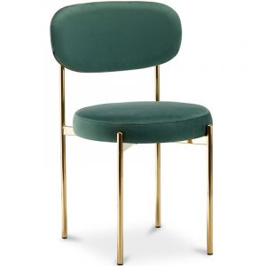 Chaise de salle à manger - Revêtue de Velours - Ara Vert foncé