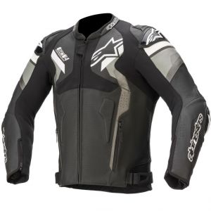 Alpinestars Vestes Atem V4 Leather 48 Black / Mid Grey / Red Fluo - Black / Mid Grey / Red Fluo - Taille 48