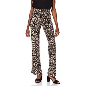 Noisy may Pantalon Taille Haute Pasa Flared Bg M Black / Aop Leo