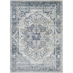 Surya - Tapis de Salon à Poils Courts et Doux Vintage Oriental Gris, Bleu et Beige 200 x 275 cm