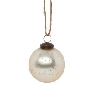 Atmosphera Créateur d'intérieur - Boule de Noël en Verre Bois de Rose 7cm Beige