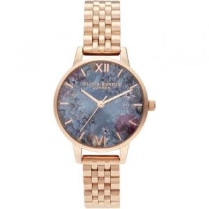 Olivia burton Montre Analogique à Quartz pour Femme avec Bracelet en Acier Inoxydable Couleur Or Rose - OB16US25