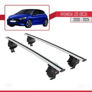 Barres de toit - ACE-4 - Hyundai i20 (BC3) 2020-2023 - Aluminium - Gris - Charge < 300 kg