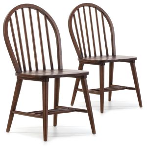 Pack 2 chaises Clarck Couleur Noyer, Bois Massif, 48 cm x 48 cm x 92 cm - NOYER