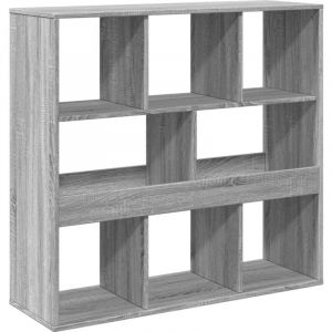 VidaXL Bibliothèque/Séparateur de pièce sonoma gris 100x33x94,5 cm, séparation de pièce, cloison de pièce, étagère à livres, bibliothèque, séparateur