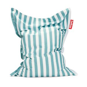 Fatboy Grand pouf extérieur rayé azur Original Outdoor