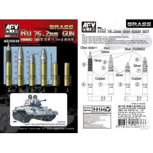 AFV Club Ru 76.2mm Gun Ammo Set (brass) - 1:35e - Afv-club