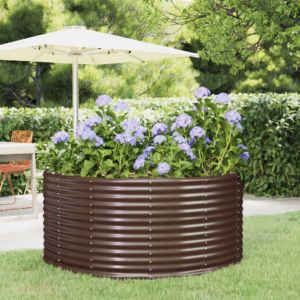 VidaXL Jardinière Marron 140x140x68 cm Acier enduit de poudre