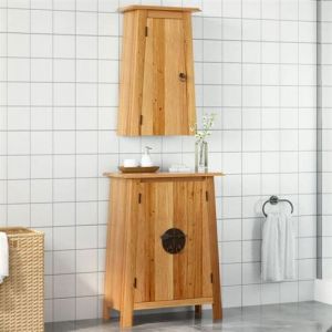 VidaXL Ensemble de meubles de salle de bain 2 pcs bois de pin massif, armoire de salle de bain, meuble de salle de bain, meuble de salle de bain en bois massif