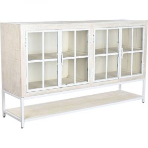 Dkd Home Decor - Buffet 170 x 45 x 100 cm Métal Blanc Bois de manguier
