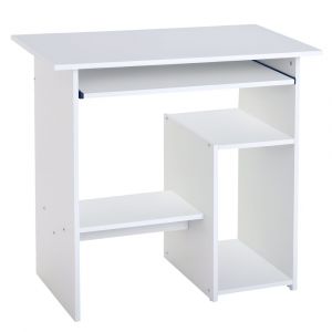 Homcom Bureau d'ordinateur plateau pour clavier panneau de particules blanc