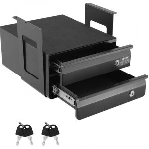 VEVOR Tiroir Coulissant sous Bureau, 365x335x250 mm, Tiroir Organisateur de Rangement de Bureau Cach&eacute; Verrouillable, Capacit&eacute; de Charge 5 kg, pour Maison sous Table, Poste de Travail Assis-debout