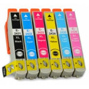 Image de Pack Epson 24XL - Cartouches d'encre compatibles C13T24384010-24XL de qualité Premium avec puces intégrées.