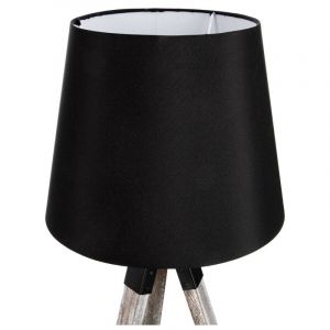 Atmosphera Lampe trépied Runo Hauteur 58 cm - Couleur: Bois & Noir - Bois & Noir