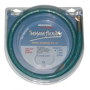 Image de Universal Tuyau gaz naturel - flexible - inox - 1.5 m - Détendeur, Tuyau gaz - MISTRAL GAZ