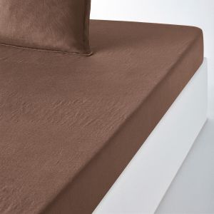 Drap housse lin lavé matelas épais, Linot Ecorce Taille 140x190 cm;160x200 cm;180x200 cm;90x190 cm;140x200 cm