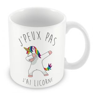 Fabulous Mug céramique J'Peux Pas J'Ai Licorne Qui Dab