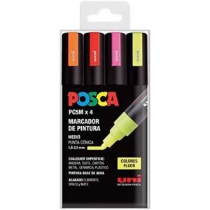 Posca UNI Lot PC 5M Fluor Lot de 4 marqueurs
