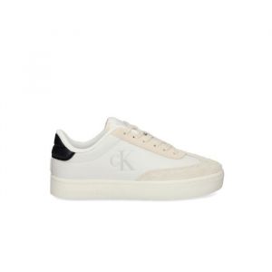 Calvin Klein Jeans Classic Cupsole Low MG Mix Baskets Femme, Blanc (Bright White/Bla, 40 EU