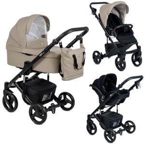 Image de Emjot Neri "Smooth" - Poussette combin&eacute;e trio - Latte - Landau, poussette promenade, si&egrave;ge auto "i-Size" Groupe 0+