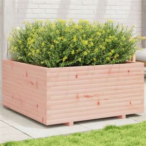 VidaXL Jardinière 100x100x49,5 cm bois massif de douglas, jardinière d'extérieur, bac à fleurs, bac à tomates, jardinière de terrasse