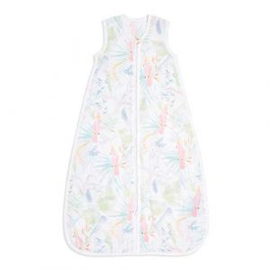 Aden + Anais Essentials - Gigoteuse d’été légère pour bébé en mousseline de coton 1,0 TOG - Garçon et fille - Imprimé Tropicalia - 0 - 6 mois - 75cm x 32cm - Largeur poitrine 32cm - Largeur du bas 46cm