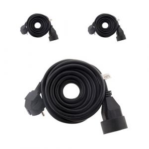 Zenitech Lot de 3 prolongateurs 16A 2P+T HO5VV-F 3G1,5mm² - Noir 5m