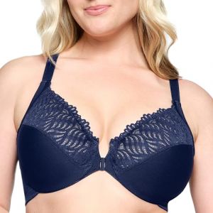 Glamorise WonderWire-Vorderverschluss-BH mit T-Rücken - Blau Unterwäsche 1 ct Damen (58.89 € / 1 ct)