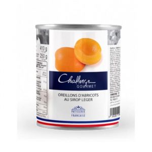 Challenge Gourmet Oreillon dAbricot au Sirop Léger 410g/Boite 4 boîtes