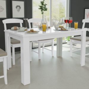 VidaXL Table de salle à manger 140 x 80 x 75 cm blanc