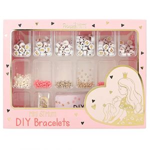 Depesche 12132 Princess Mimi Mini&Mum - Set de Bracelets DIY pour mère et Fille avec Plus de 200 Perles et pendentifs en Blanc, Or, Noir, Nude et Rose