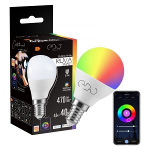 Image de Ampoule connect&eacute;e ruva E14 4,8W WiFi rgb+cct 2700K-6500K 470lm Edo Solutions