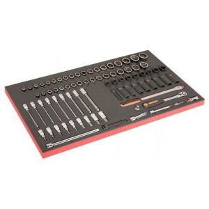 Image de Bahco Module pour servante 40", douilles 1/2" dimensions métriques et pouces - 76 Pcs