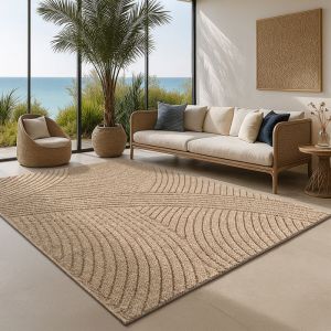 Tapis extérieur moderne, Beige, 80 x 250 cm