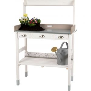 Grand Table de rempotage Jardinage Plantation en Bois avec 3 tiroirs, résistant aux intempéries, Grand Plan de Travail pour l'extérieur ou Le Balcon,